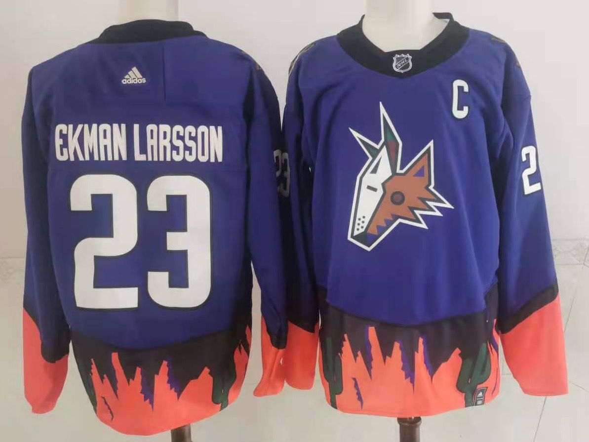 Men Arizona Coyotes #23 Ekman larsson Purple Authentic Stitched 2022 Adidas NHL Jersey->arizona coyotes->NHL Jersey